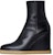 (W) CELINE Manon Wedge 'Boot Kulit Hitam Tumit Tinggi' 335453190C.38NO