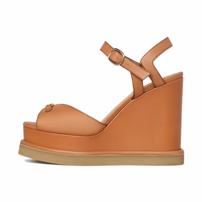 (W) CELINE Manon Wedge 'Tan Calfskin'