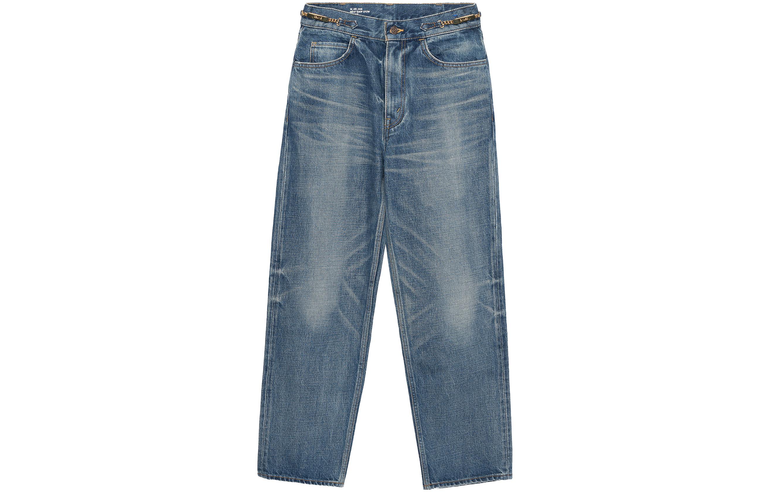 Order (Women) CELINE Margaret Washed High-Waisted Straight-Leg Jeans Women Blue 2N647930F-07UW