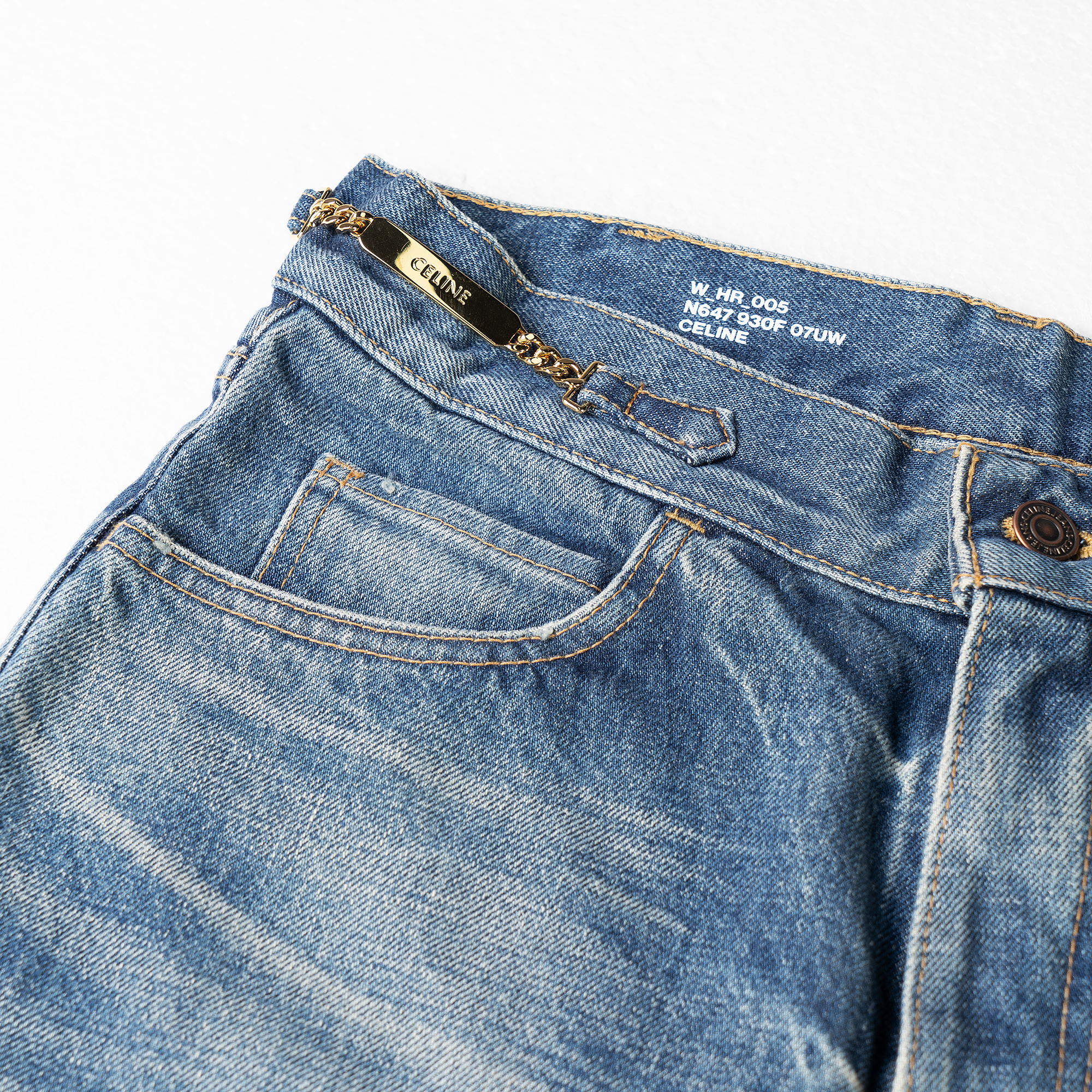 Details for (Women) CELINE Margaret Washed High-Waisted Straight-Leg Jeans Women Blue 2N647930F-07UW