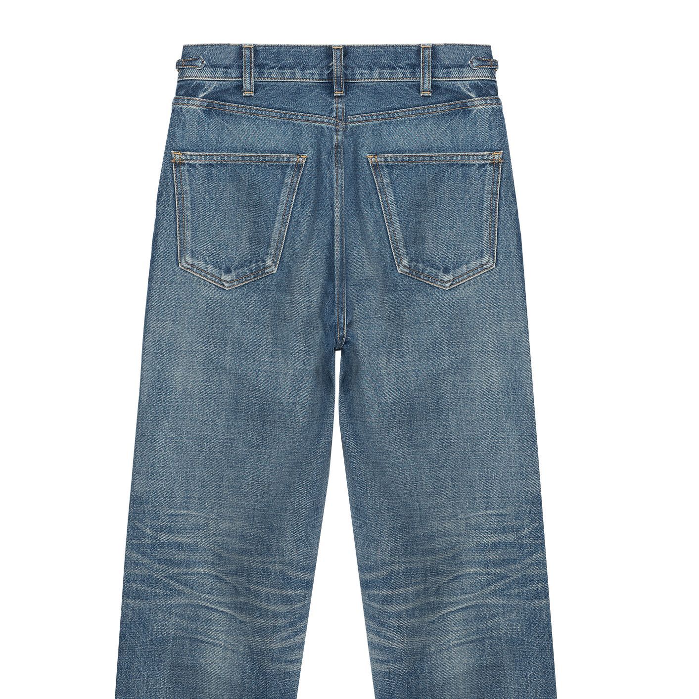Sizing (Women) CELINE Margaret Washed High-Waisted Straight-Leg Jeans Women Blue 2N647930F-07UW
