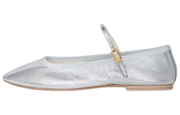 (W) CELINE Mary Jane 'Silver Sheepskin'