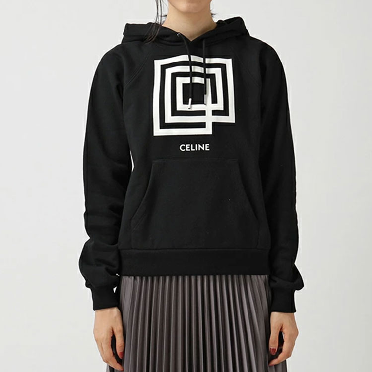 (Women) CELINE Maze Logo Black Pullover Hoodie. 2Y006612G-38AW 圖 4
