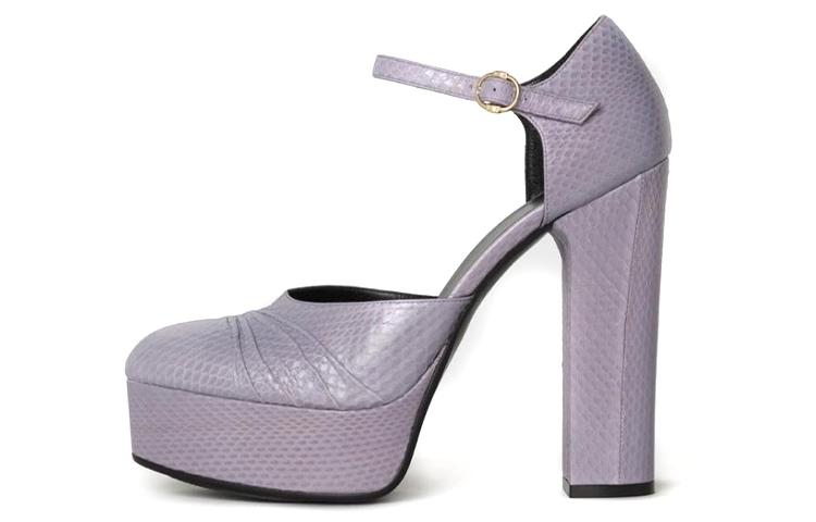 (Women) CELINE Melody Mary Jane High Heels 'Purple Snake Print' 341544032C.32LC