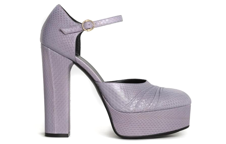 Order (W) CELINE Melody Mary Jane Sepatu Hak Tinggi 'Motif Ular Ungu' 341544032C.32LC