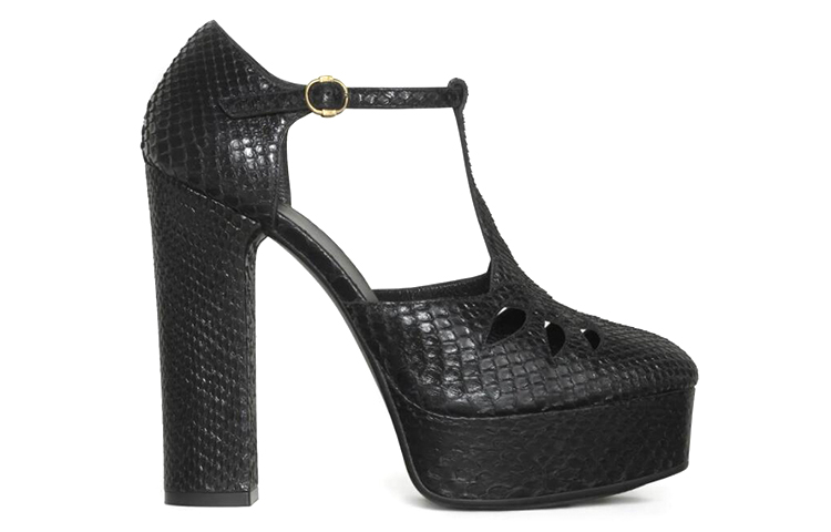 (W) CELINE Melody T-Strap 'Black Snakeskin' 圖 2