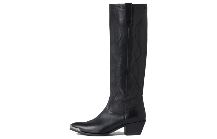 (W) CELINE Metallic Toe Long Boots 'Black'