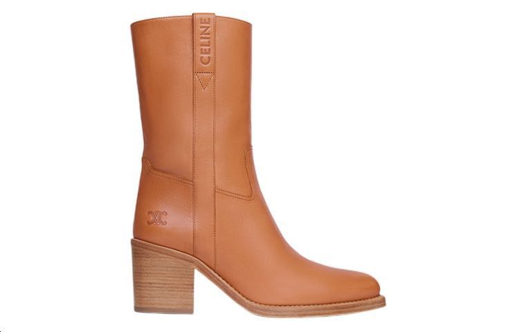 (W) CELINE Mid-Top Leather Boots 'Tan' 圖 2