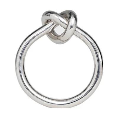 (Women) CELINE Minimalist Fashion Brass Silver Ring for Women. 46N636BRA36SI