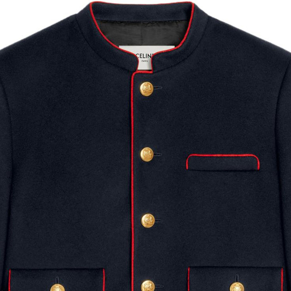 Purchase (W) Celine 海軍藍純色扣式外套 2V19C998K-07MR