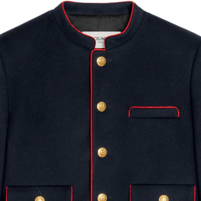 (W) Celine 海軍藍純色扣式外套 2V19C998K-07MR Purchase (W) Celine 海軍藍純色扣式外套 2V19C998K-07MR