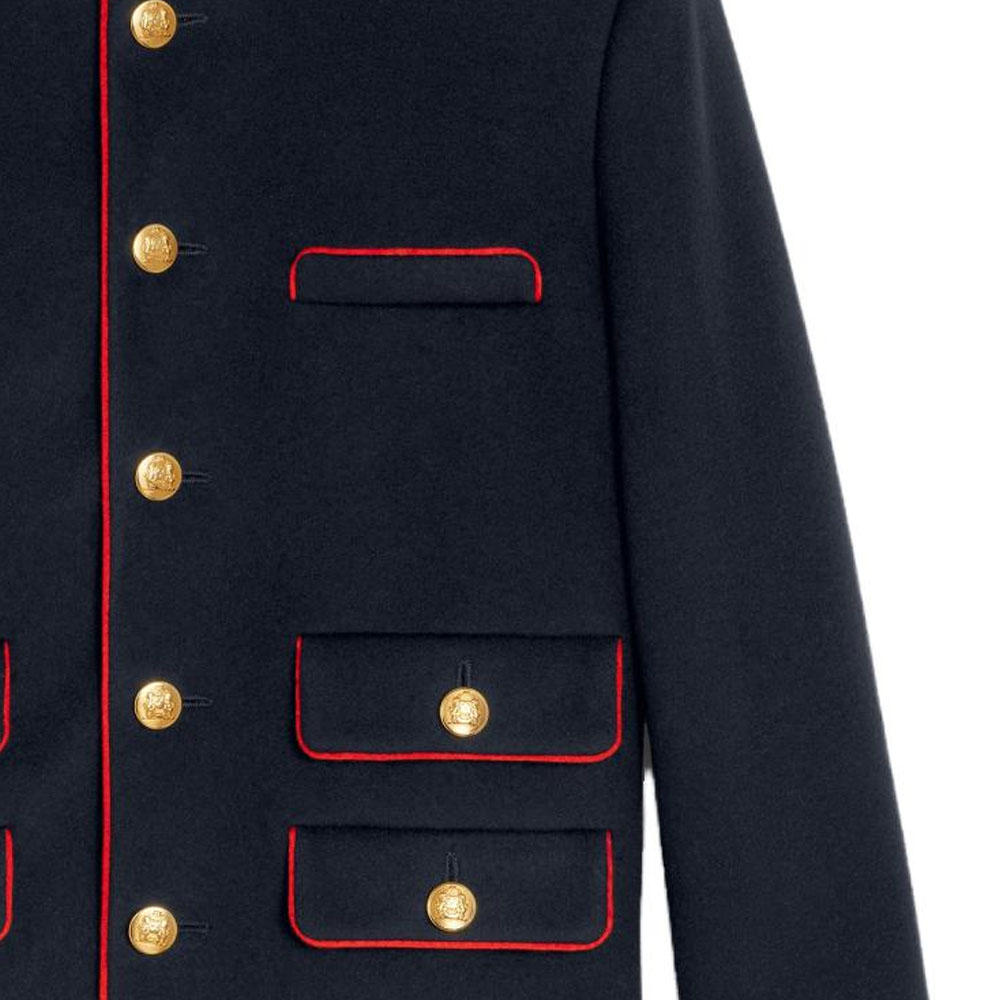 Sizing (W) Celine 海軍藍純色扣式外套 2V19C998K-07MR