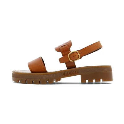 (W) CELINE Open-Toe Calfskin Sandal 'Brown Fashion'