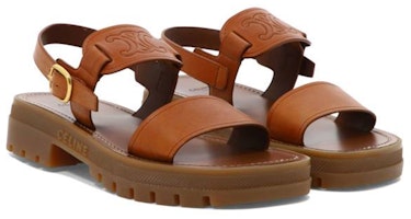 CELINE賽琳 小牛皮 露趾 時尚涼鞋 女款 棕色 Lookbook CELINE賽琳 小牛皮 露趾 時尚涼鞋 女款 棕色