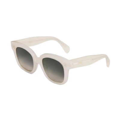 (Women) CELINE Oval Acetate Sunglasses Cream Off-White 4S002CPLB-01YM