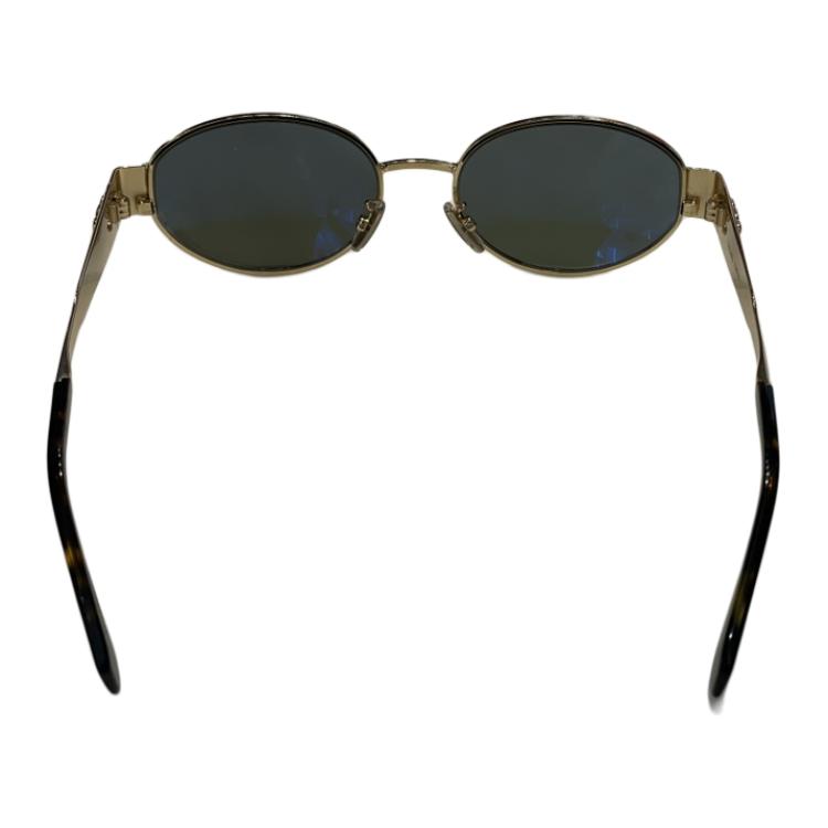 (Women) CELINE Oval Sunglasses for Women Gold with Engraved Temples. CL40235U5430N 圖 4