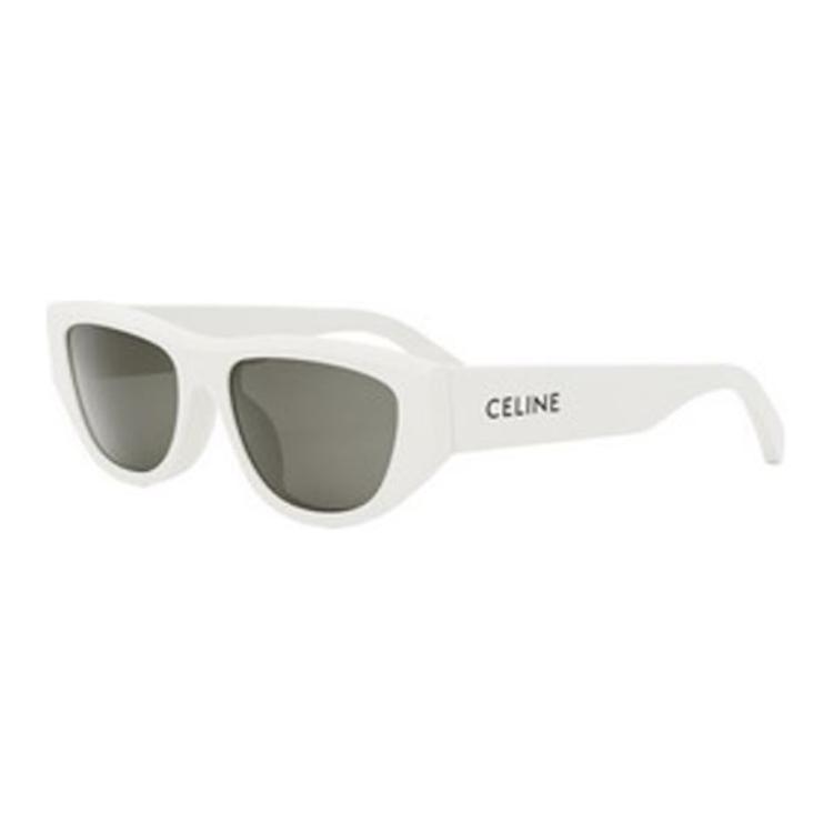 (Women) CELINE Oval White Sunglasses for Women - Branded Logo Design CL40278U5525A
