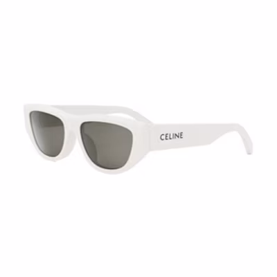 (Women) CELINE Oval White Sunglasses for Women - Branded Logo Design CL40278U5525A