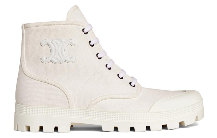 (W) CELINE Patapans 'White Lace-Up Ankle Boot' 圖 2