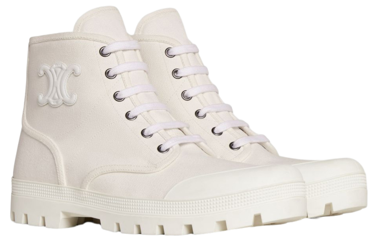 (W) CELINE Patapans 'White Lace-Up Ankle Boot' 圖 3