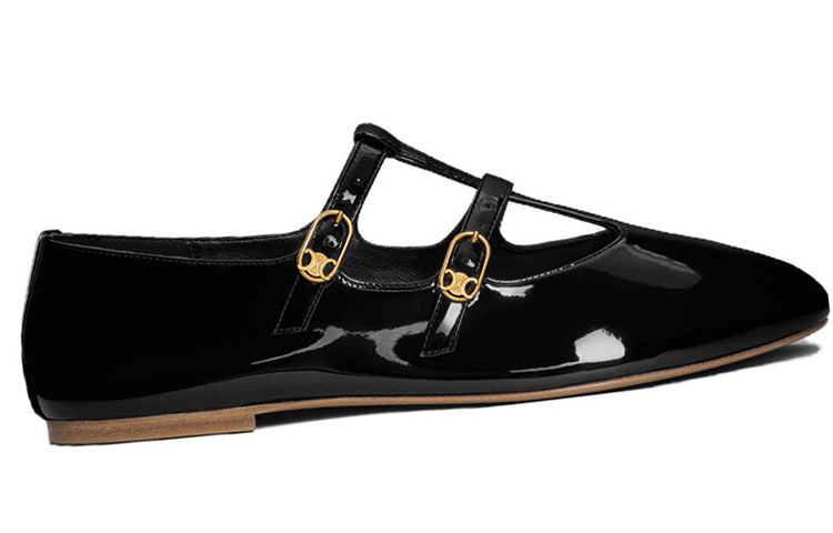 Order Celine 賽琳 漆皮 時尚搭扣 休閒單鞋 0.5公分 女款 黑色