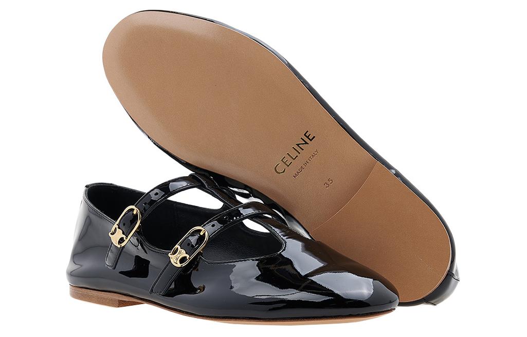 Purchase Celine 賽琳 漆皮 時尚搭扣 休閒單鞋 0.5公分 女款 黑色