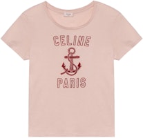 (W) CELINE Kaos Crewneck Pink dengan Cetakan Logo Huruf. 2X586114L-24BU Order (W) CELINE Kaos Crewneck Pink dengan Cetakan Logo Huruf. 2X586114L-24BU