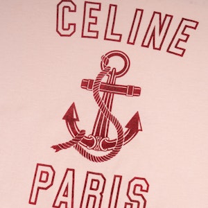 (W) CELINE 粉色字母Logo印花圆领T恤。 2X586114L-24BU Sizing (W) CELINE 粉色字母Logo印花圆领T恤。 2X586114L-24BU