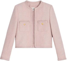 (Women) Celine Pink Tweed Jacket FW22 Simple Round Neck Casual Outerwear 2V18N764L-25PA (Women) Celine Pink Tweed Jacket FW22 Simple Round Neck Casual Outerwear 2V18N764L-25PA