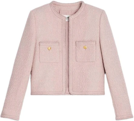 (W) セリーヌ ピンクツイードジャケット FW22 ラウンドネック カジュアルアウター 2V18N764L-25PA Order (W) セリーヌ ピンクツイードジャケット FW22 ラウンドネック カジュアルアウター 2V18N764L-25PA