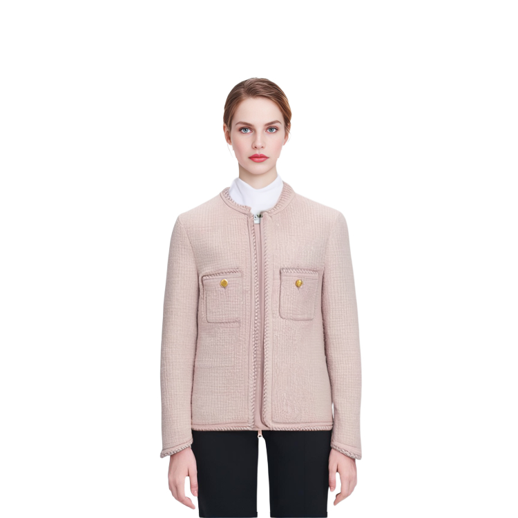 Shop (W) セリーヌ ピンクツイードジャケット FW22 ラウンドネック カジュアルアウター 2V18N764L-25PA