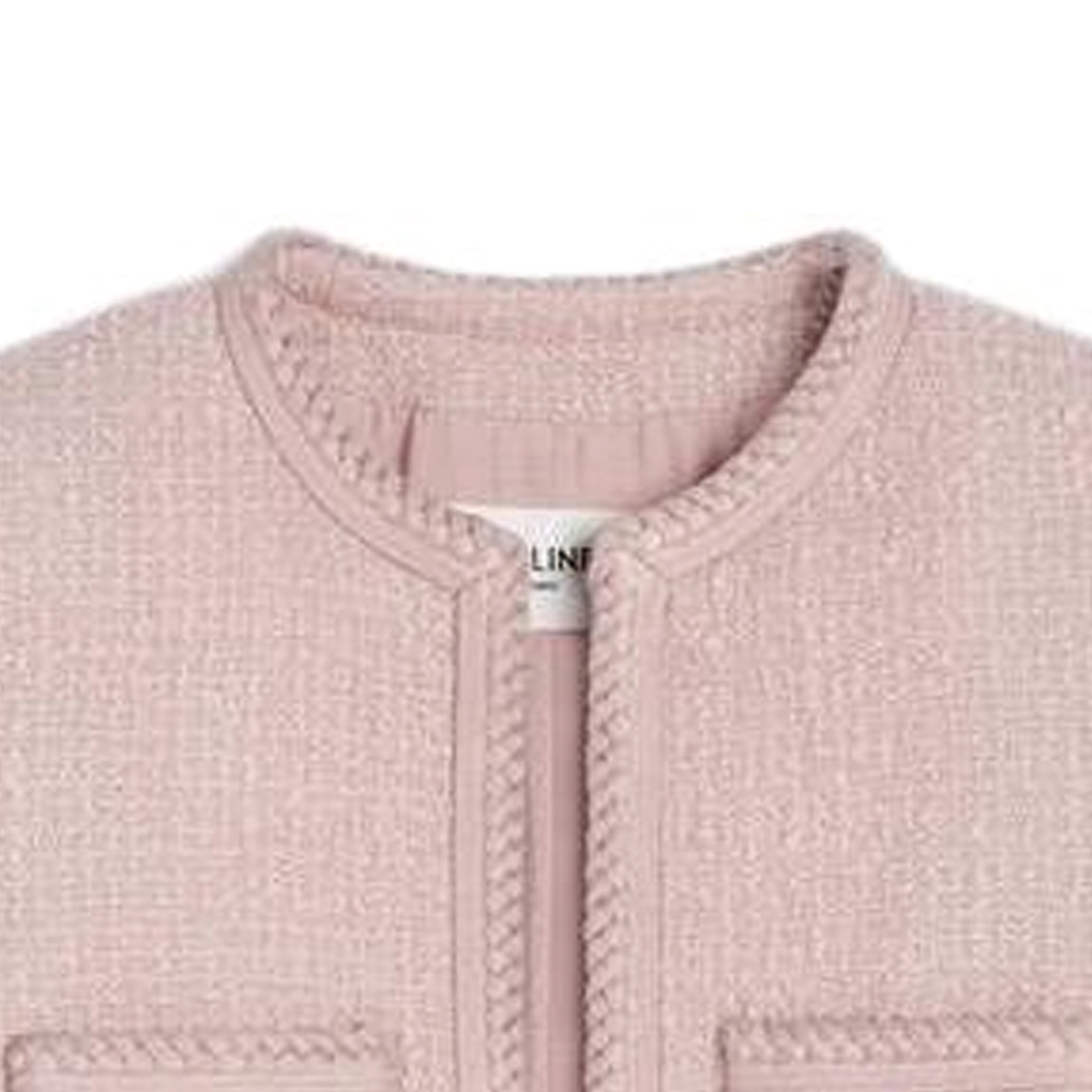 Purchase (W) セリーヌ ピンクツイードジャケット FW22 ラウンドネック カジュアルアウター 2V18N764L-25PA