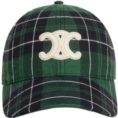 (Women) CELINE Plaid Patch Baseball Cap Women - Green/Black. 2AUT6178R.30BL Buy (Women) CELINE Plaid Patch Baseball Cap Women - Green/Black. 2AUT6178R.30BL