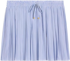 (Women) CELINE Pleated Striped Cotton Tie-Waist Casual Short Skirt Light Purple Women 2J622869T-01XY (Women) CELINE Pleated Striped Cotton Tie-Waist Casual Short Skirt Light Purple Women 2J622869T-01XY