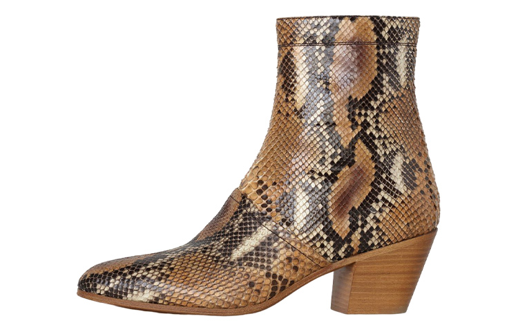 (W) CELINE Python Pattern Ankle Boots 'Brown'