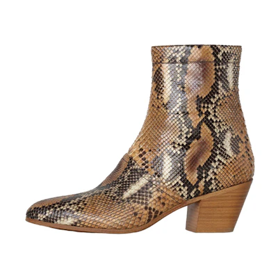 (W) CELINE Python Pattern Ankle Boots 'Brown'