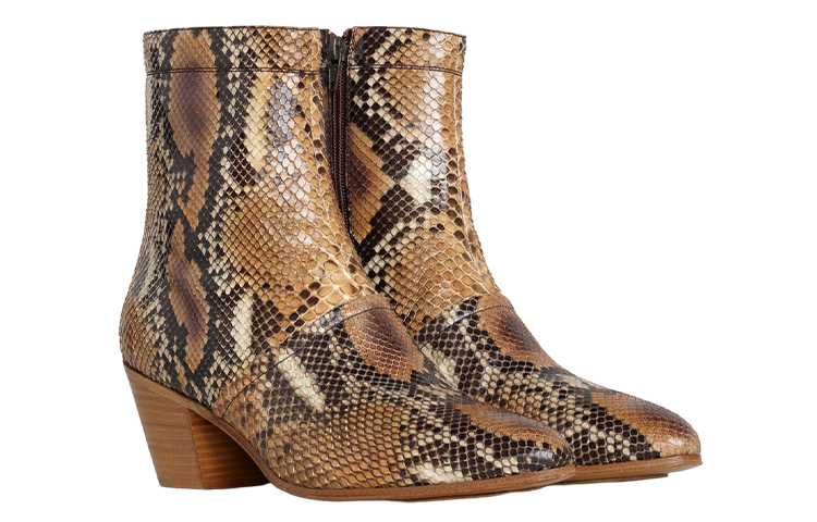 (W) CELINE Python Pattern Ankle Boots 'Brown' 圖 2