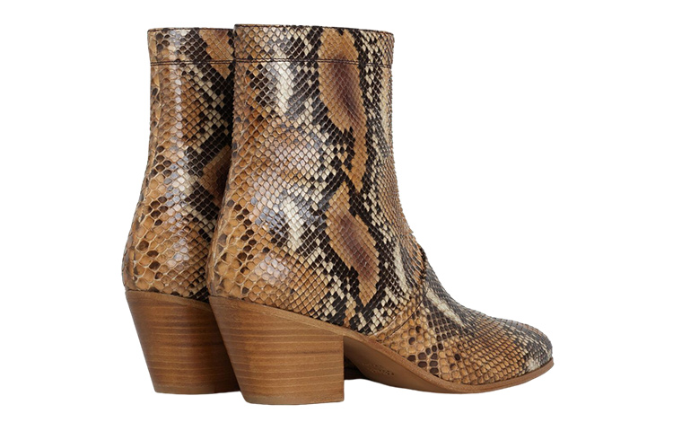 (W) CELINE Python Pattern Ankle Boots 'Brown' 圖 3