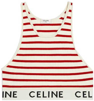 (W) CELINE 红色条纹针织背心带标志。 2A22O372N-01CE Order (W) CELINE 红色条纹针织背心带标志。 2A22O372N-01CE