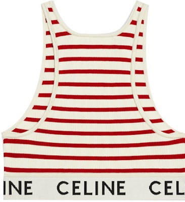 (W) CELINE 红色条纹针织背心带标志。 2A22O372N-01CE Lookbook (W) CELINE 红色条纹针织背心带标志。 2A22O372N-01CE