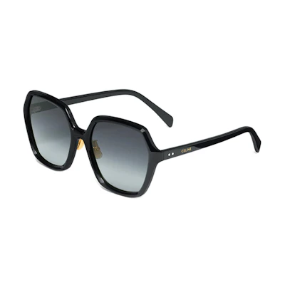 (Women) CELINE Retro Lightweight Irregular Black Sunglasses for Women. CL40230F-01B