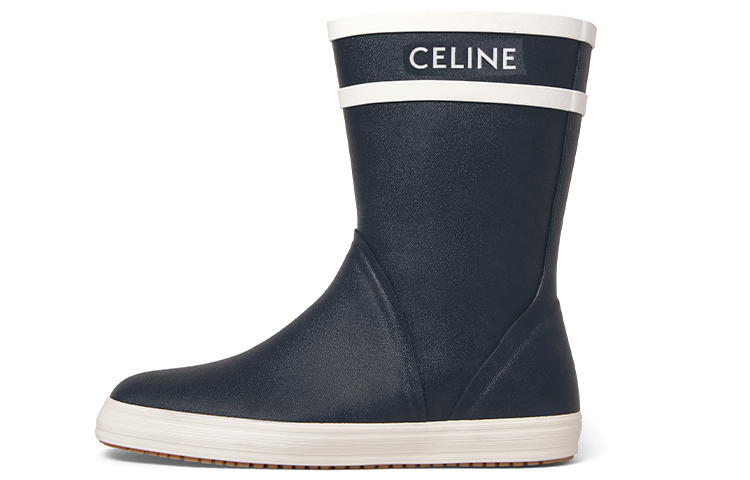(W) CELINE Rubber Flat Boot 'Navy Blue'