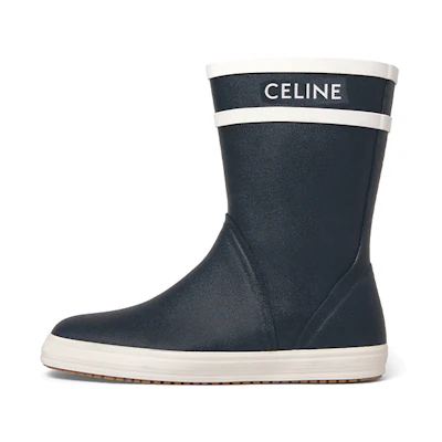 (W) CELINE Rubber Flat Boot 'Navy Blue'