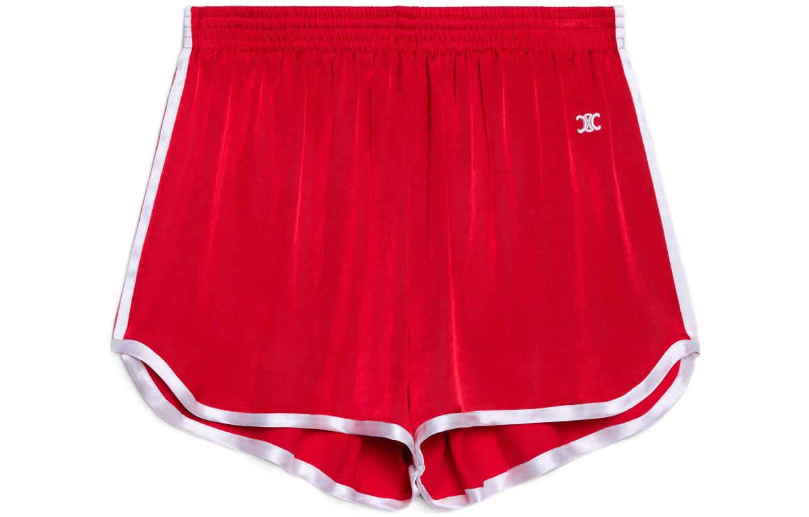 Order (W) CELINE Pantalones Cortos Deportivos de Satén SS22 Rojos. 2P521164I-27GE