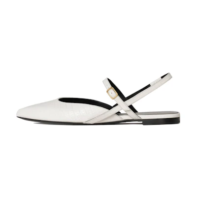 (W) CELINE Sharp Flat 'White Lizard Print'