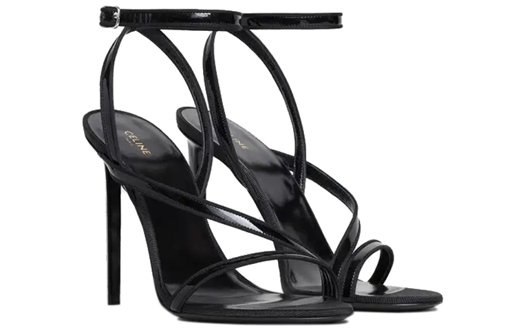 (W) CELINE Sharp High-Heeled Sandals 'Black' 圖 3