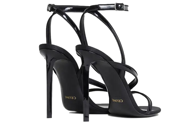 (W) CELINE Sharp High-Heeled Sandals 'Black' 圖 4