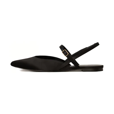 (W) CELINE Sharp Sandal 'Black Satin Ribbon'