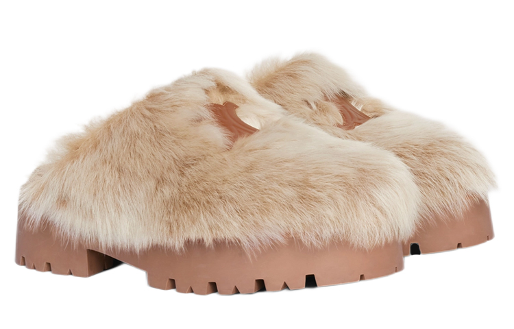 (W) CELINE Shearling Mule Slippers 'Beige' 圖 3