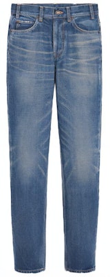 (Women) CELINE Slim Fit Washed Denim Button Pocket Jeans - Blue. 2N206365M-07DU Order (Women) CELINE Slim Fit Washed Denim Button Pocket Jeans - Blue. 2N206365M-07DU